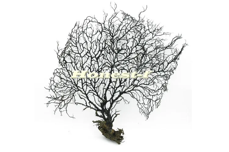 

35cm Jumbo Black Sea Fan Fish Tank Aquarium Decoration, Sea Coral Ornament TR-03