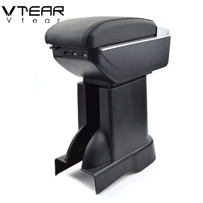 

Vtear For Suzuki Alto armrest box USB Charging heighten Double layer central Store content cup holder ashtray accessories 13-16