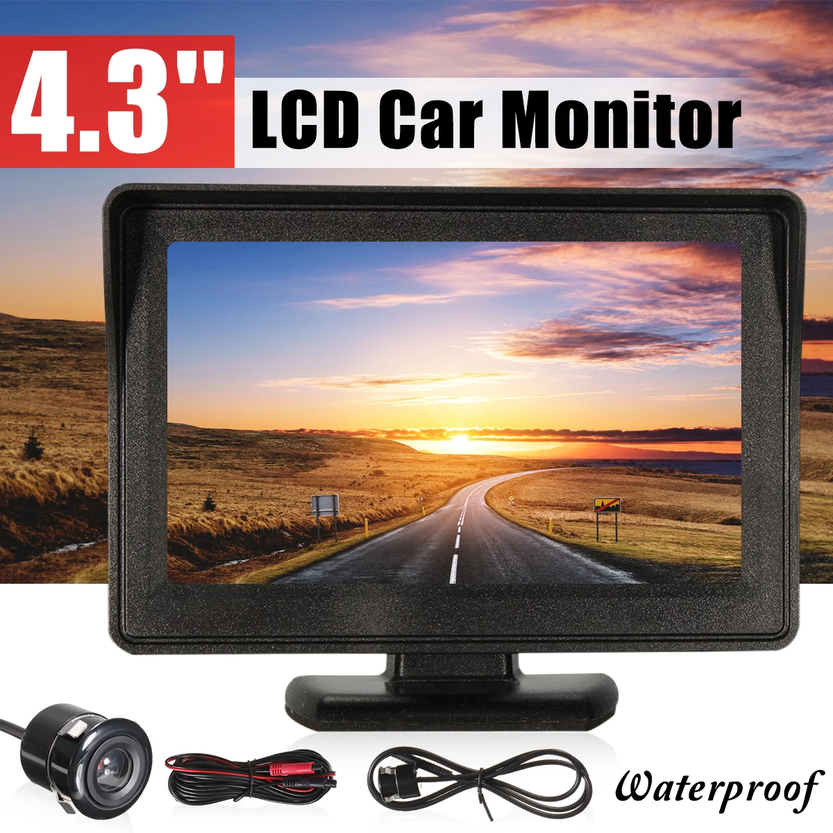 

4.3 Inch TFT LCD Car Parking Monitor Waterproof Rear View Mirror Reverse Back Up Camera Night Vision DVD Display Sensor System