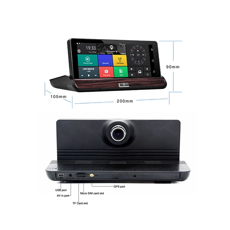 7,0 дюймов 3g full HD1080P Автомобильный gps навигатор DVR Bluetooth сеть связь WiFi функция Автомобильный видеорегистратор с картой видеорегистратор