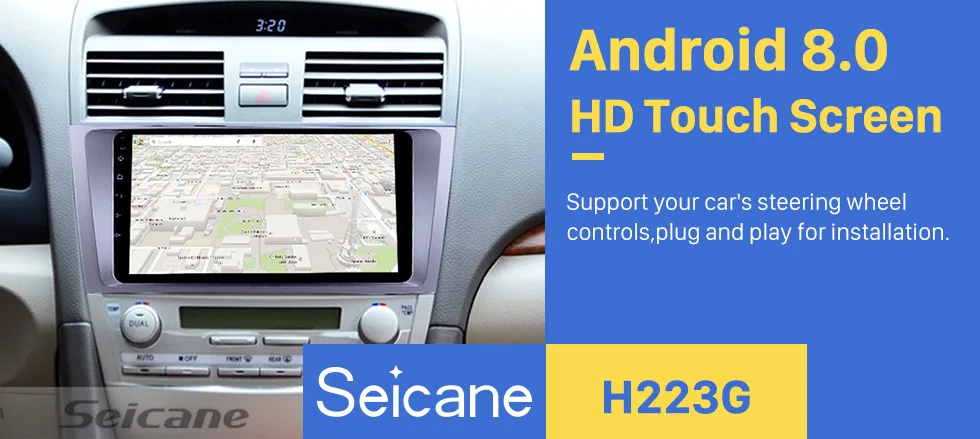 Top Seicane 1Din Android 8.0 9" Car Radio For Toyota CAMRY 2007-2011 GPS Multimedia Player Head Unit Support Steering Wheel Control 0