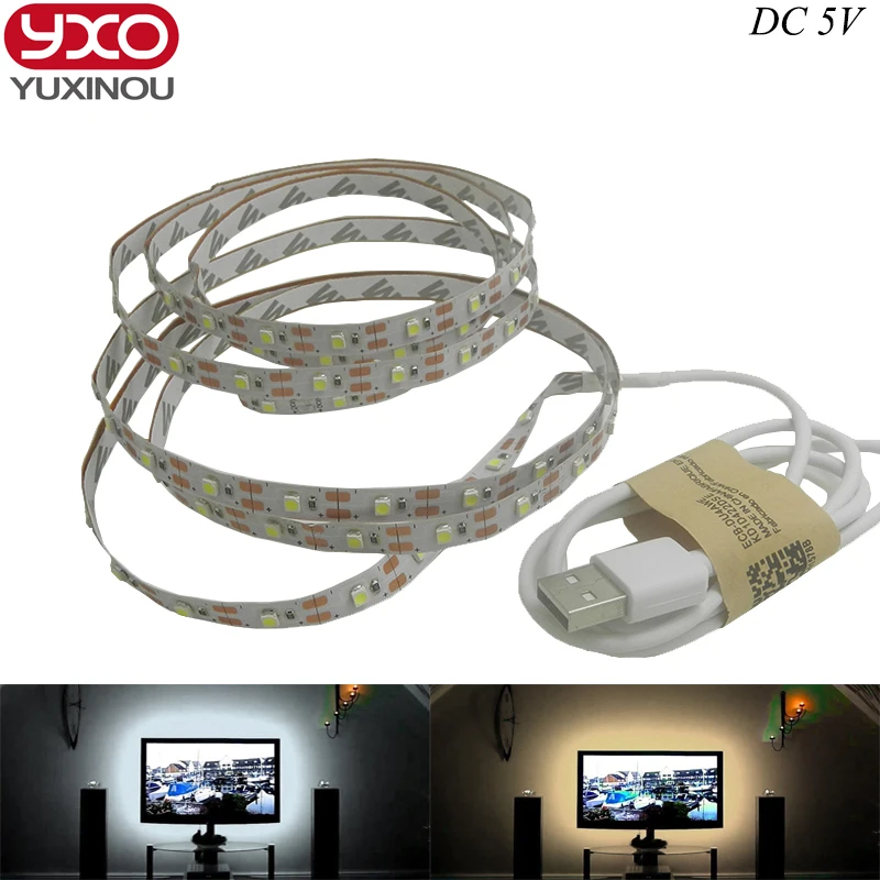 50CM 1M 2M USB LED Strip Light 5V 5050 3528 SMD IP65 Waterproof RGB