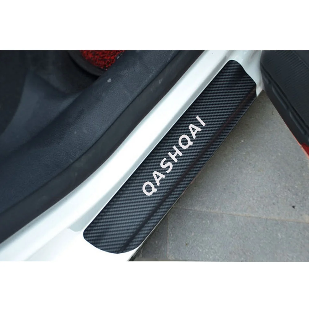 

For Nissan QASHQAI Carbon Fiber Vinyl Sticker Door Sill Scuff Plate car accessories Car-styling