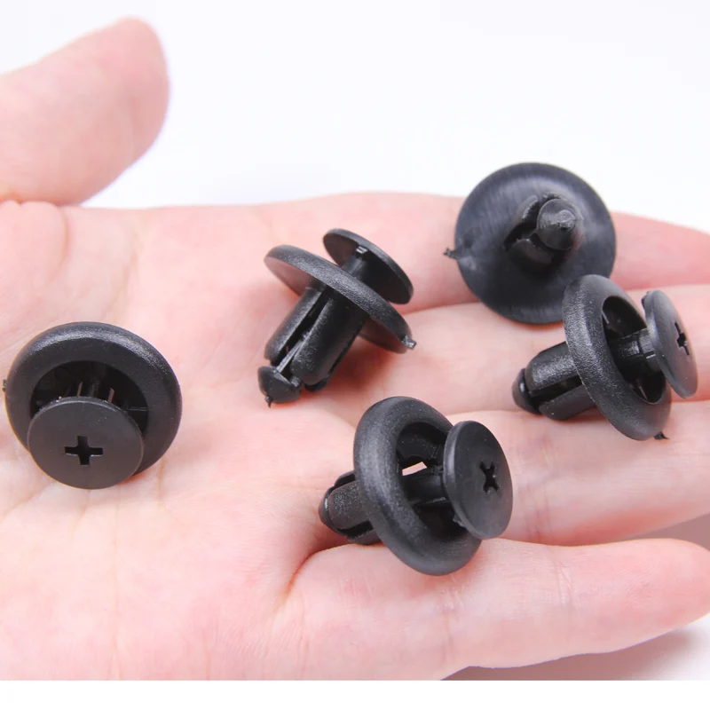 100Pcs Black 8mm Hole Interior Trim Panel Car Fender Retainer Fastener