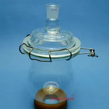 

1000ml 24/29 Glass Reactor,Single Neck,1L,Reaction Bottle,W/Steel Clamp & Lid