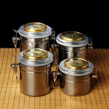 CG-11 высокое качество сигарет/сигар увлажняющий крем с гигрометром из нержавеющей стали кофейные зерна банка для хранения отправить увлажняющие таблетки