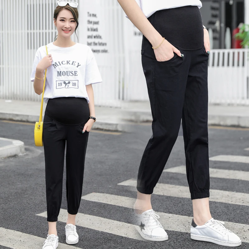 Pregnancy Clothes Cotton Cropped Pants Maternity Clothing For Pregnant