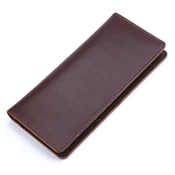 

Real Cowhide Genuine Leather Long Bifold Wallet Women Men Fashion Coin Purse Card Holder High Quality Phone Clutch Money Bag