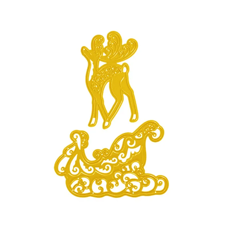

YaMinSanNiO Deer and Sled Element Metal Cutting Dies New 2019 for Dies Scrapbooking Card Making Embossing Die Cut Metal Dies