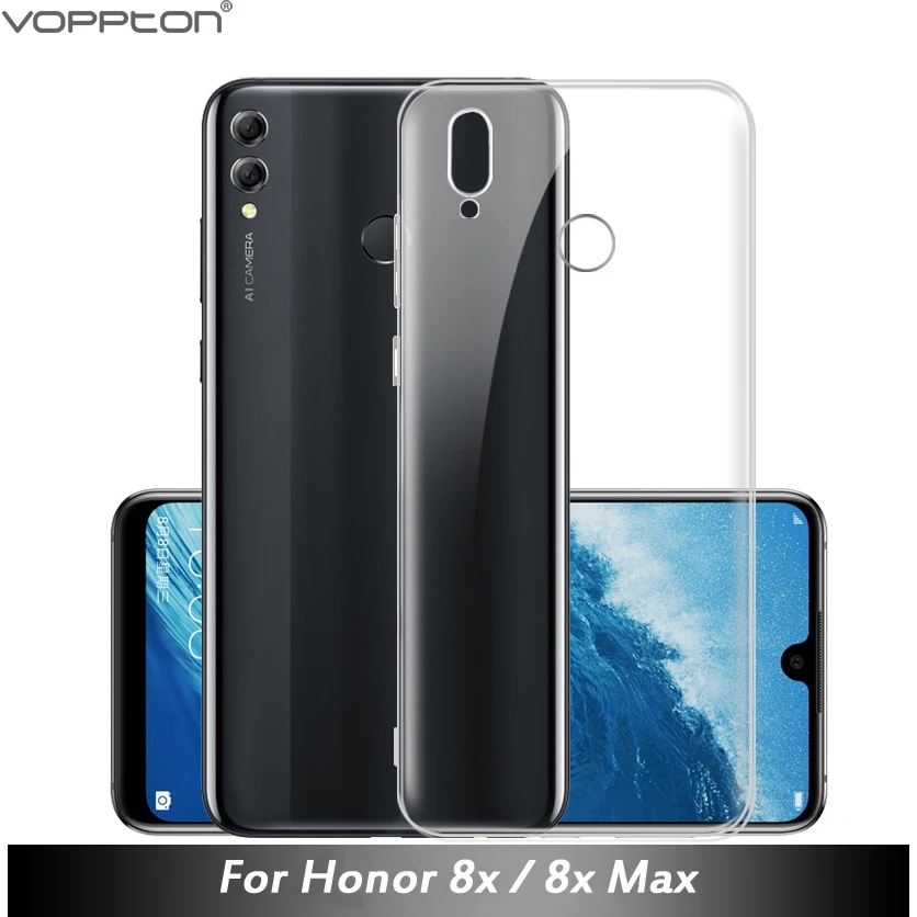 Тонкий прозрачный чехол для huawei Honor 8X Мягкий ТПУ силиконовый защитный 8x Max