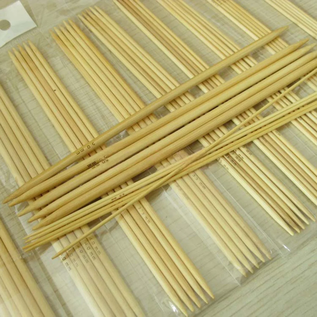 Новинка 11 Размер s 5 ''13 см гладкие ручки двойные острые вязальные спицы из карбонизированного бамбука ручной работы набор инструментов Размер 2,0-5,0 мм