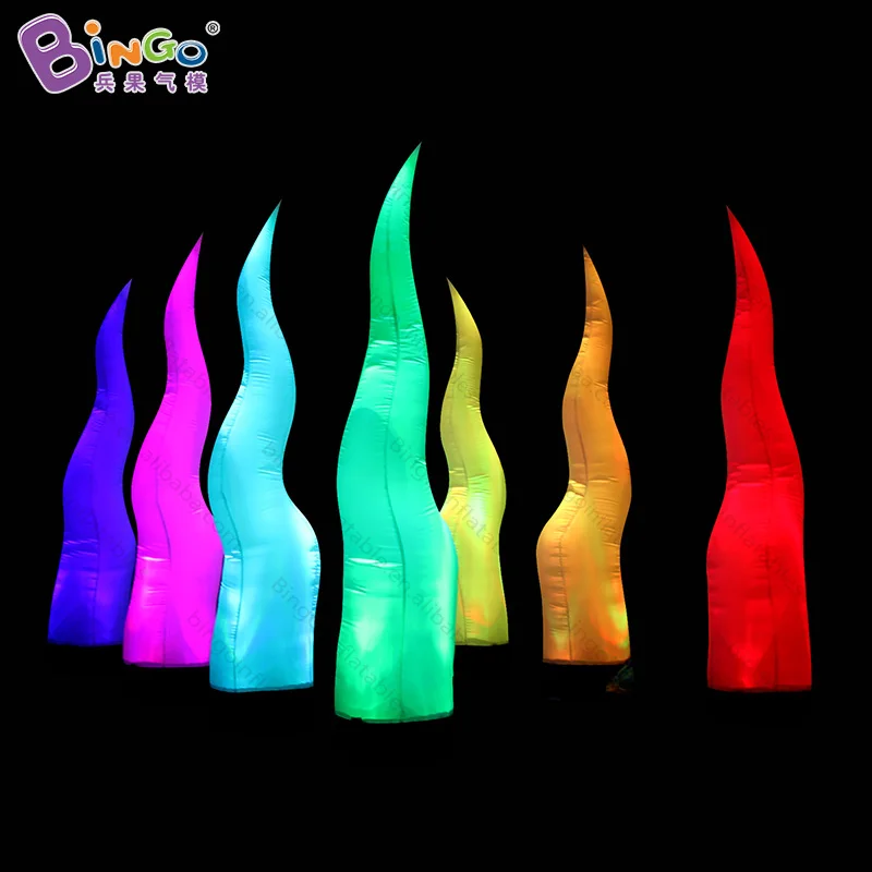 

2018 Hot sale LED lighting 2.5M high inflatable wave tube for sale Romantic Infaltable lamp post for wedding party decoration
