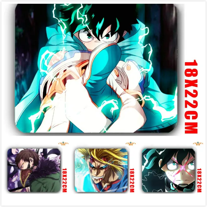 

22*18cm My Hero Academia Mouse Pad Laptop Gaming Mice Mousepad Notebook Rubber Non-Slip Pad Computer Office Supplies Mouse Mat