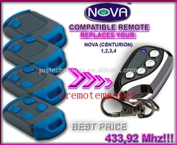 

new top FOR NOVA garage door replacement remote 433,92MHZ rolling code free shipping