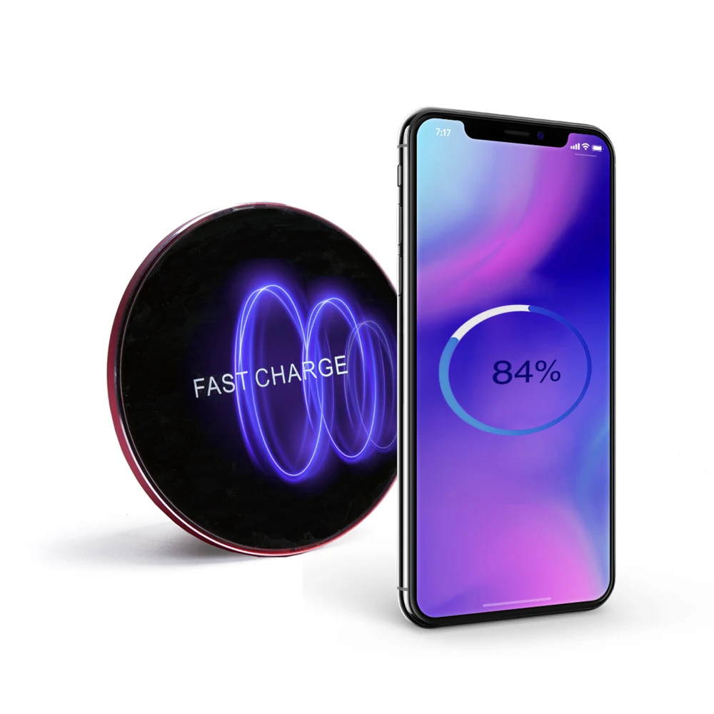 AucasQi Беспроводное зарядное устройство для iPhone 8 X XR XS Max QC3.0 10 Вт быстрая
