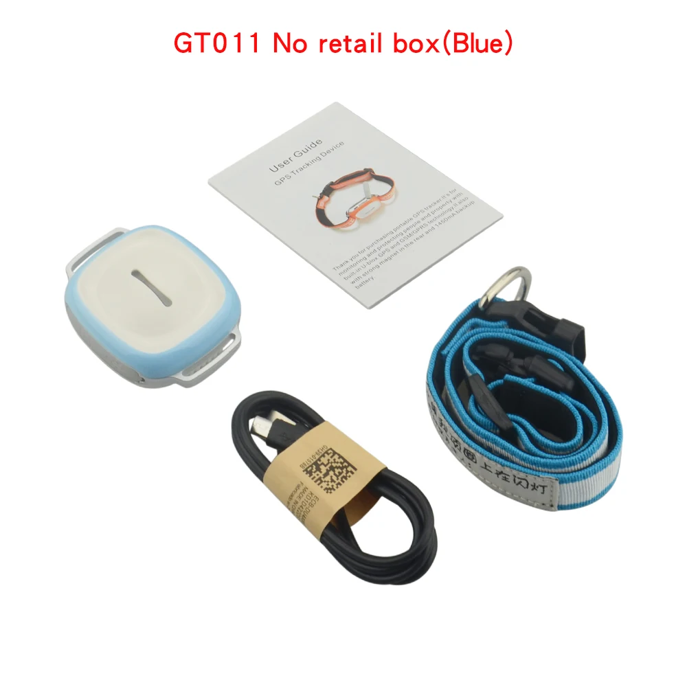 no box blue Gps-трекер для животных ошейник для собак и кошек gps локатор GT011 мини gps трекер Водонепроницаемый IP66 с wifi GSM отслеживание в реальном времени гео-забор - Цвет: no box blue