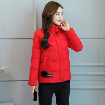

KUYOMENS 2018 Autumn/Winter jacket Women Casual Warm Thicken Short Style Cotton padded Parkas Coat Stand Collar Soft fabric