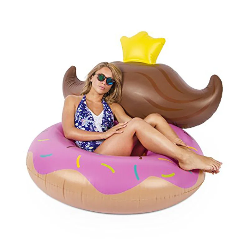 140cm Inflatable Donut Swimming Ring Pool Floats Floating Row with Cute Beard Arm Chair Kids Adults Summer Beach Water Pool Toys 140cm Inflatable Donut Swimming Ring Pool Floats Floating Row with Cute Beard Arm Chair Kids Adults Summer Beach Water Pool Toys