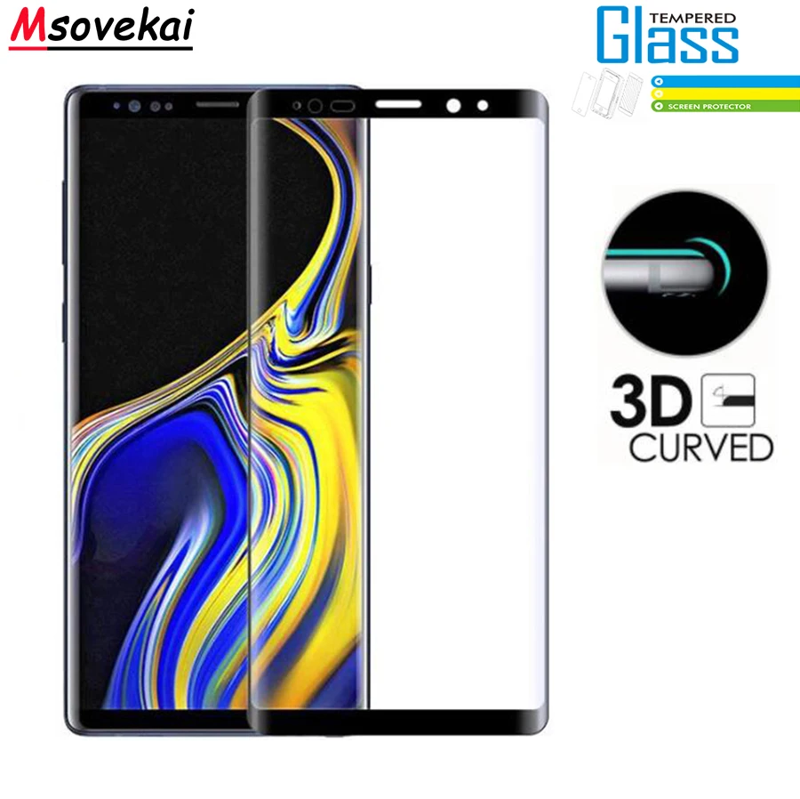 Защитное стекло закаленное 9H 3D для Samsung Galaxy Note8/Samsung Note9 | Мобильные телефоны и