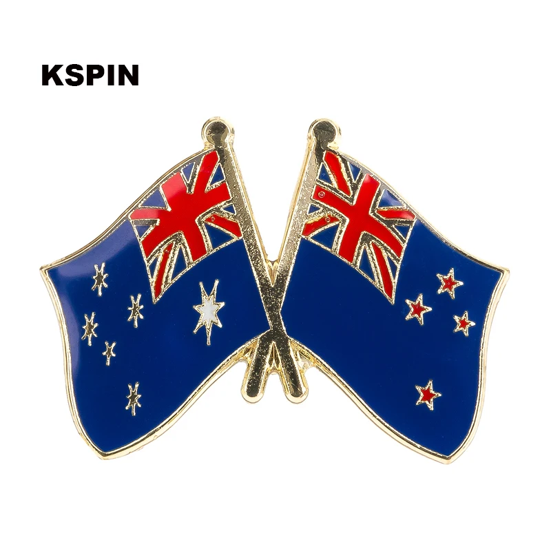 

Australia NewZealand Friendship Flag Label Pin Metal Badge Badges Icon Bag Decoration Buttons Brooch for Clothes 1PC