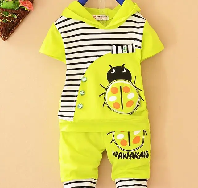 (1piece /lot) 100 cotton 2016 new style Green leaves summer baby boy