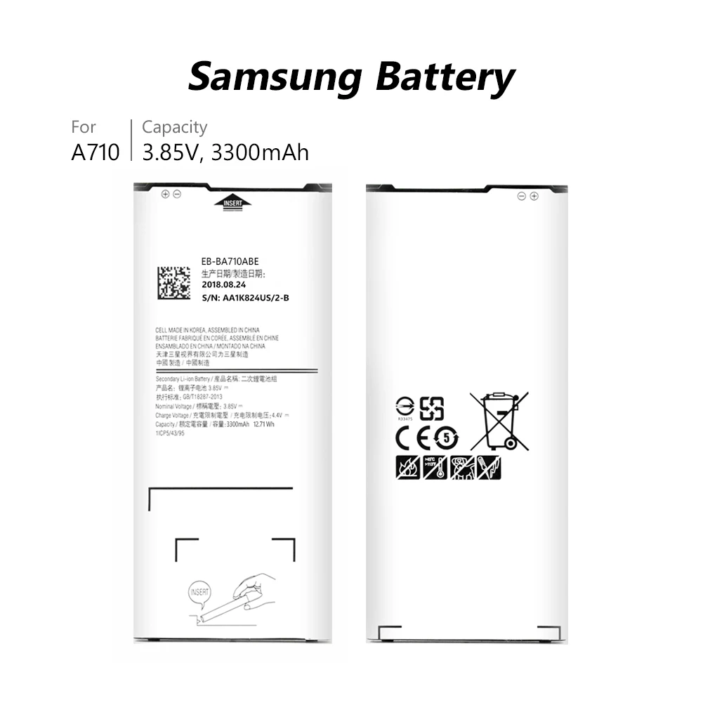 Литиевая батарея для Samsung Galaxy A7 2016 A7100 A710 A7109 A710F|Аккумуляторы мобильных телефонов|