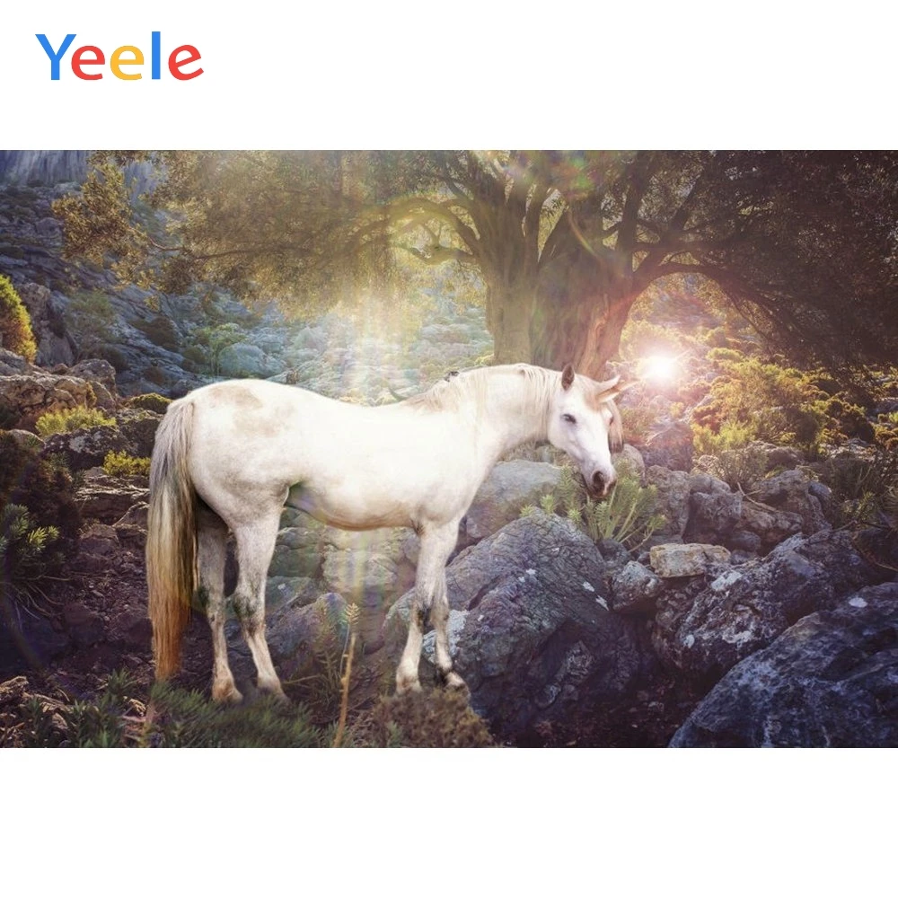 

Yeele Vinyl Unicorn Forest Children Girl Birthday Party Photography Background Baby Princess Photographic Backdrop Photo Studio