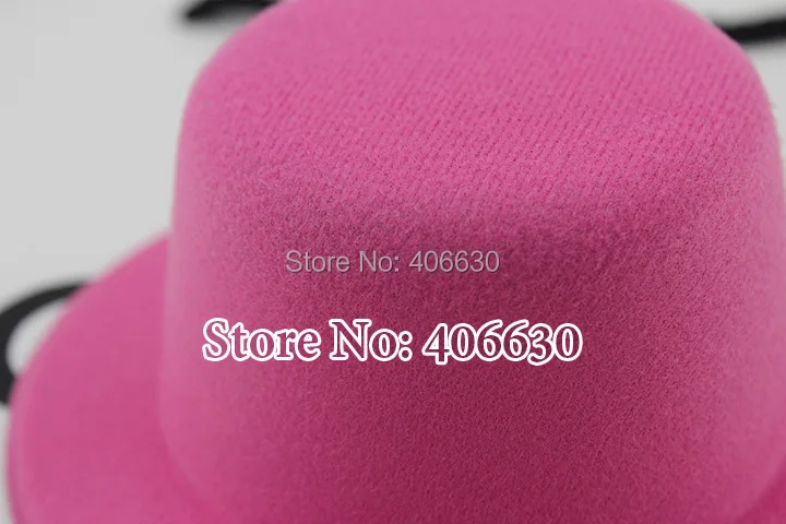13cm Diameter 5" Plain Mini Top Hat DIY Small Top Felt Hat With Clips 50pcs/lot MFF1300F