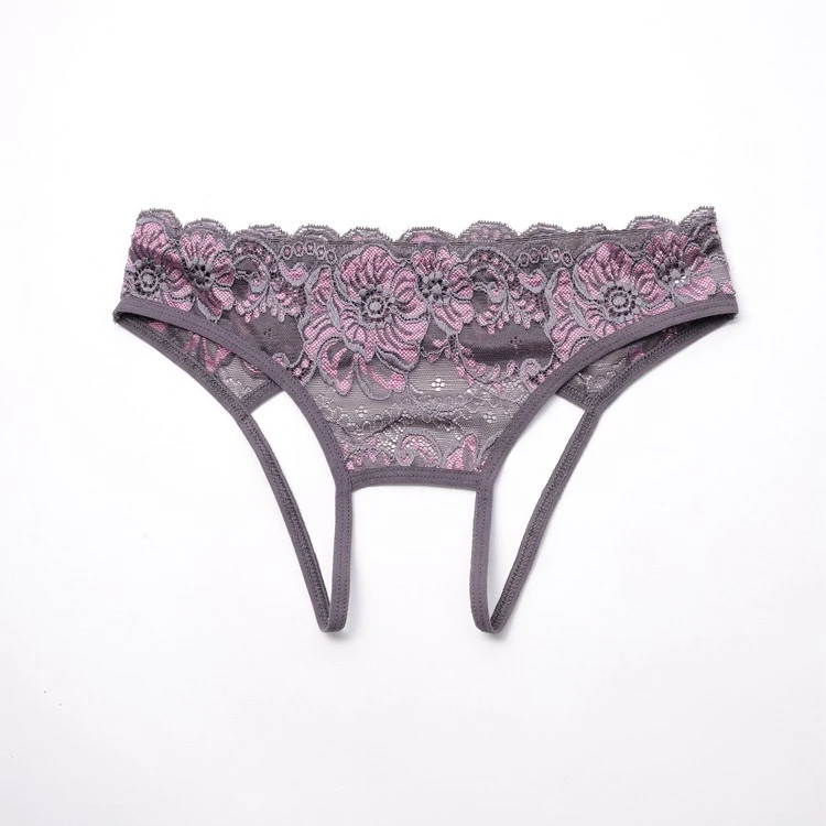 Women Thongs And G strings Lace Transparent Panties For Sex Open Crotch Briefs Erotic Underwear Temptation Floral Sexy Lingerie