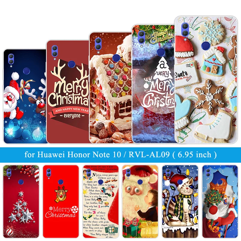 Case for Funda Huawei Honor Note 10 Ultrathin Silicone Clear Christmas Night Back Cover Coque RVL-AL09 Black Matte | Мобильные