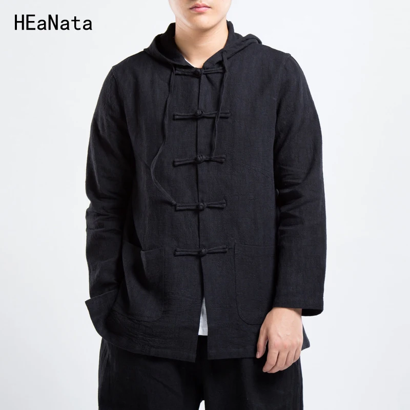

Cotton Linen Bomber Jacket Men Windbreaker Autumn Male Chinese Traditional Style Jacket Tang Suit Coat Size Plus 4XL
