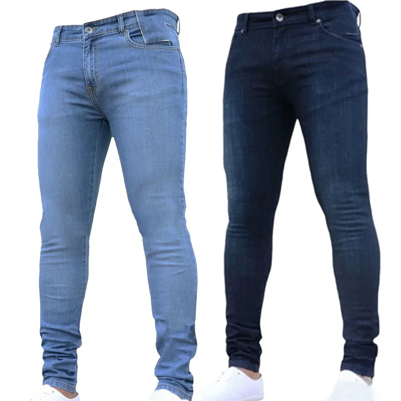 NIBESSER облегающие мужские джинсы эластичные узкие брюки уличные рваные колени рваные джинсы мужские хип-хоп полосатые эластичные узкие джинсовые брюки