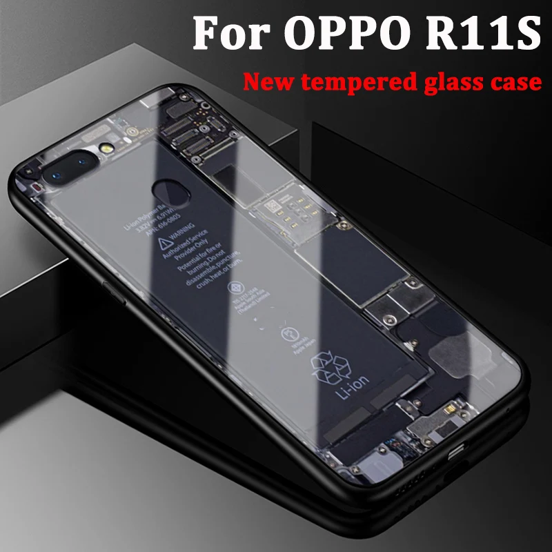 Роскошные Ретро Мультфильм закаленное Стекло чехол для OPPO R 11 s защитные чехлы S