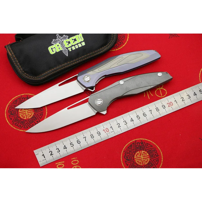 

GREEN THORN Flipper F111 3D M390 blade Titanium handle Tactics folding knife outdoor camping hunting pocket fruit knive EDC tool