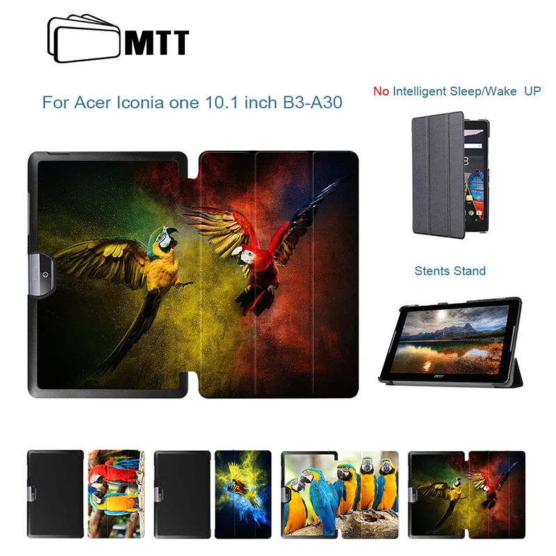 

MTT Parrot Painted Cover For Acer Iconia one 10 B3-A30 Case for Acer Tab 10 A3-A40 Tablet TriFold Stand Leather Fundas Shell
