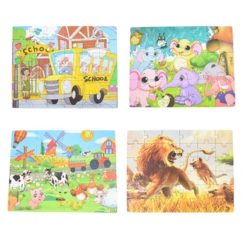 

Kids Toy Wood Puzzle Small Size 15*15cm Wooden Puzzle Jigsaw For Children Baby Cartoon Puzzles Educational Toy