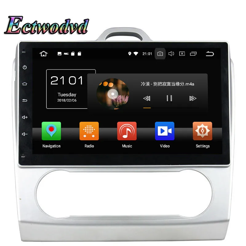 Best Ectwodvd Octa Core 4G RAM 64G ROM Android 9.0 Car Multimedia DVD Player GPS HeadUnit for Ford Focus 2007 2008 2009 2010 2011 AT 4