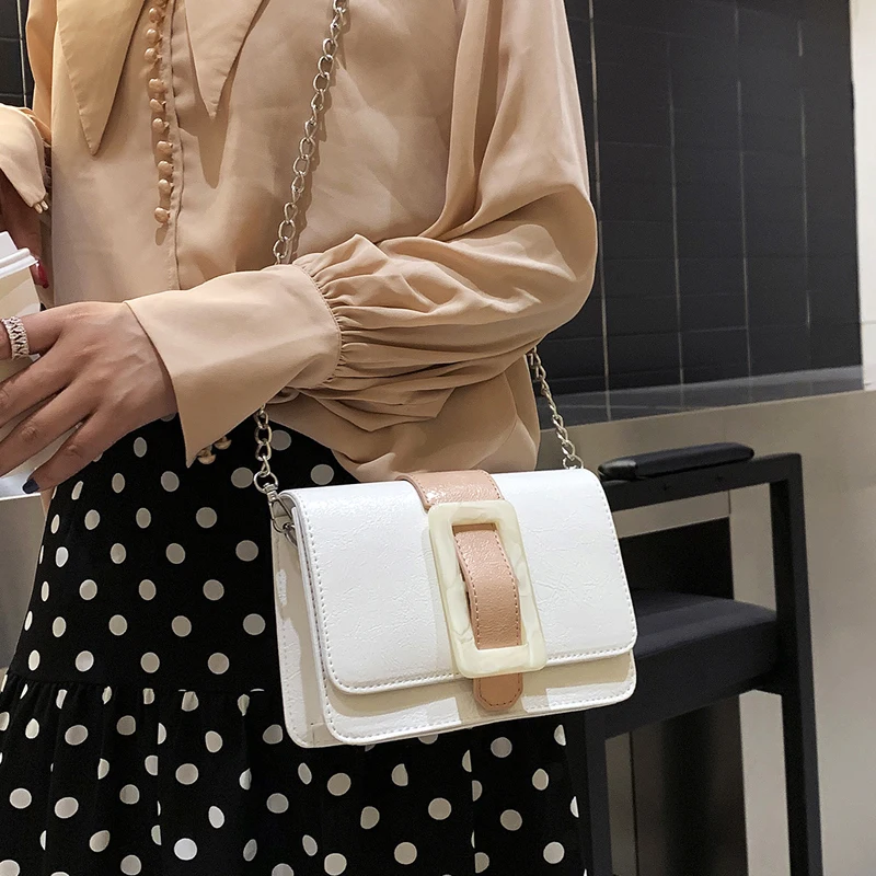 

Casual Wide Shoulder Strap Crossbody Bags for Women 2019 Patchwork Chian Messenger Bag PU Leather Women Bags Ladies Handbags