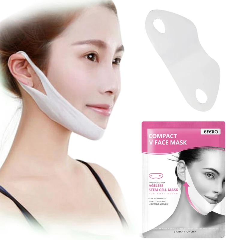 

EFERO 3pcs Lifting Face Masks Skin Care Slim Chin Check V Face Gel Sheet Mask for the Face Shaper Slimming Bandage Peel-off Mask