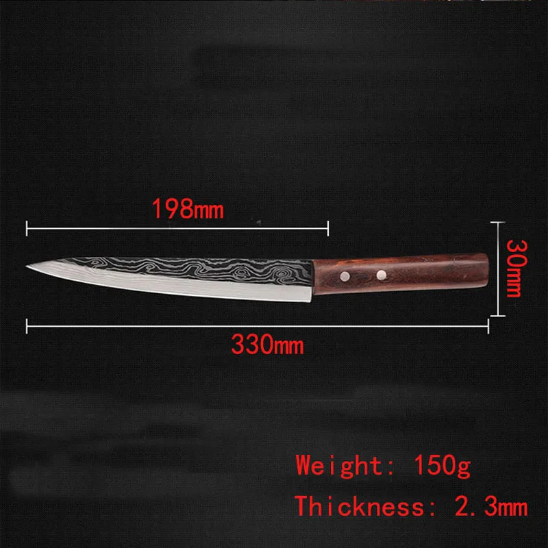 Liang Da, кухонный нож сашими из нержавеющей стали, лазерный дамасский нож шеф-повара, японский лосось, суши, мелкий нож для сырой рыбы