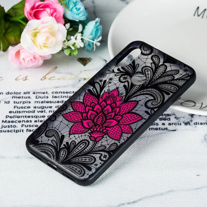 Lace Flower Phone Case For Xiaomi Mi 8 SE A2 A1 5S Cover cases for Redmi S2 Note 4 X 5 Plus 6 A Pro Floral |