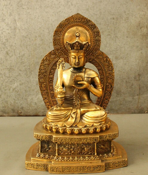 

shitou 002727 Tibet Bronze Tang SanZang Kshitigarbha King Buddha Sword Mirror Talisman Statue
