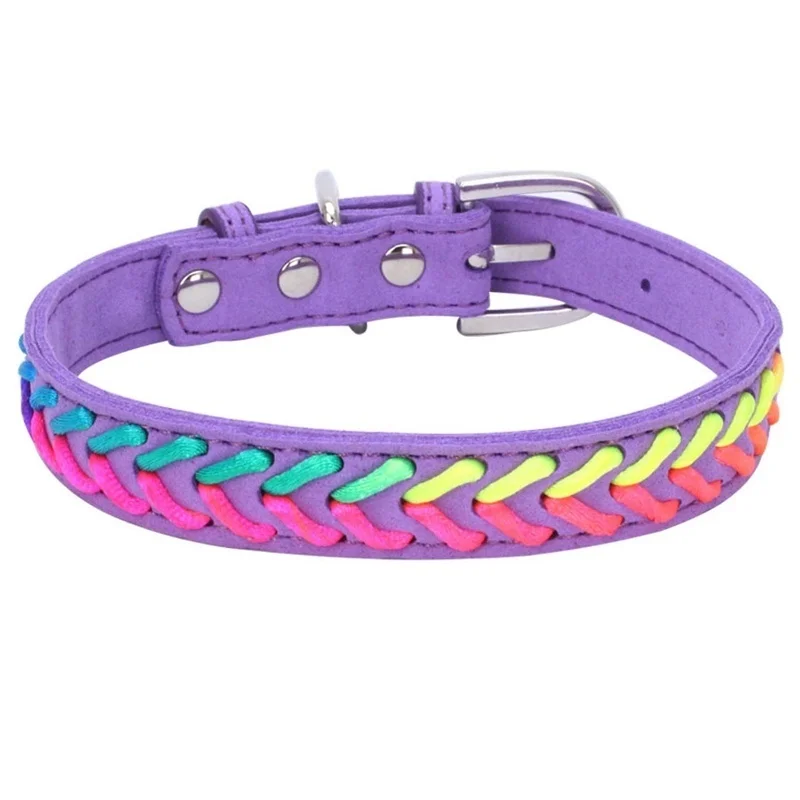 

Dog Collar Colorful Woven Puppy Cat Pet Adjustable Collar for Small Medium Dog HG99