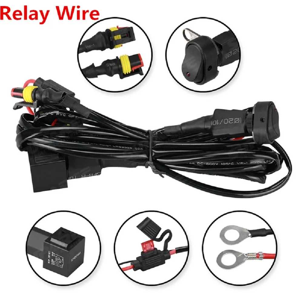 LED Auxiliary Fog Lights + 40A Wiring Harness Switch For BMW Motorcycle R1100GS x