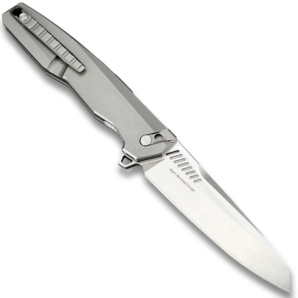 TWOSUN No Screw m390 blade folding knife Pocket Knife camping knife survival tool EDC Titanium KVT ceramics ball bearings TS88