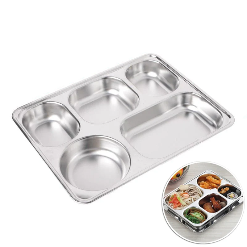 Многоразовые отсек Еда часть пластина Коробки для обедов контейнеры с крышками