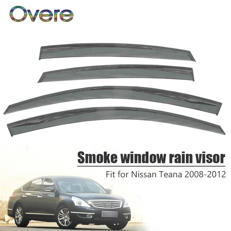 OVERE NEW 1Set Smoke Window Rain Visor For Nissan Teana J32 2008 2009 2010 2011 2012 Vent Sun Deflectors Guard Accessories