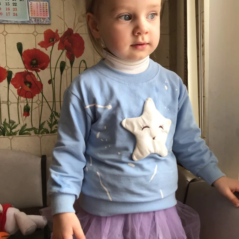 Новое поступление свитеров для маленьких девочек детские толстовки с капюшоном на зиму, весну и осень свитер с длинными рукавами детская футболка, комплект одежды