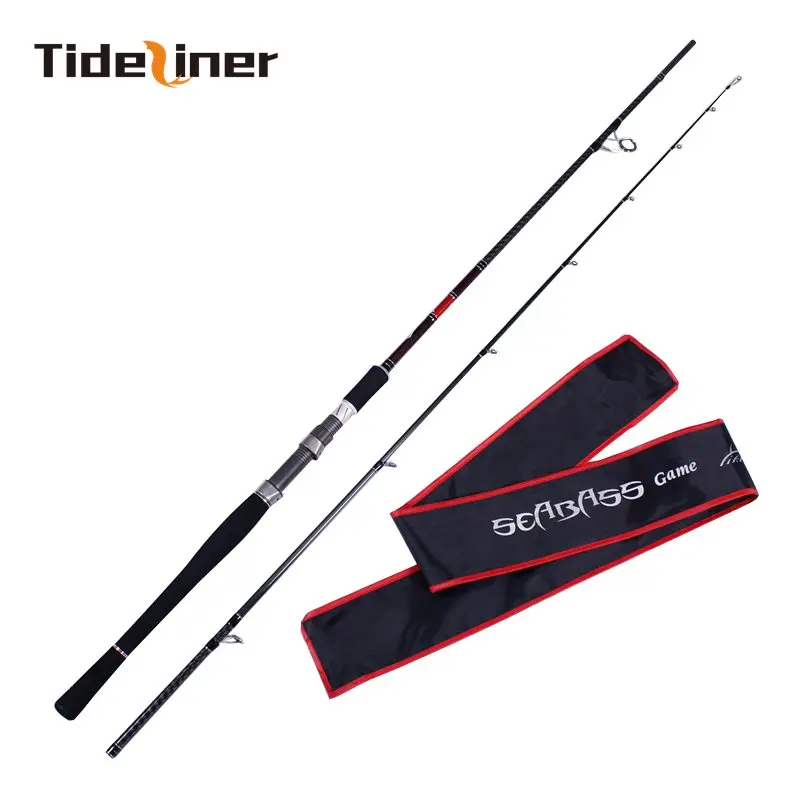 Tideliner sea bass fishing rod 2.4m 2.7m carbon fiber spinning lure rod fishing lure weight 15-40g MH power test weight 9kg