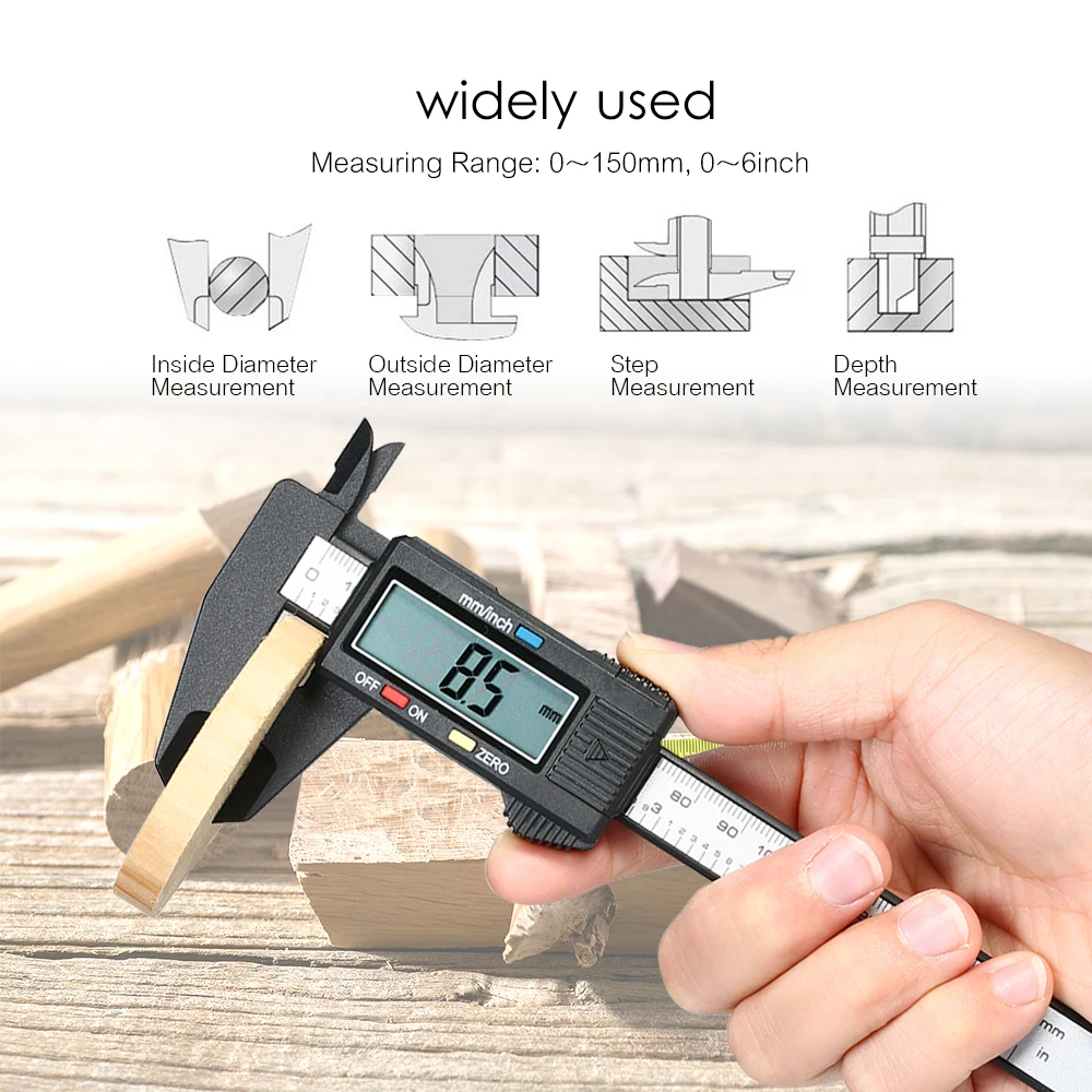 

High Precision Digital Caliper 150mm Scales Callipers mm / inch Vernier Caliper LCD paquimetro calibre digital micrometer
